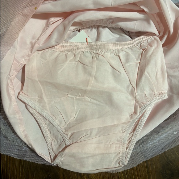 Cat & Jack Baby Girls 2 Piece Short Sleeve Star Tulle Dress - Cream 12M - Picture 5 of 6